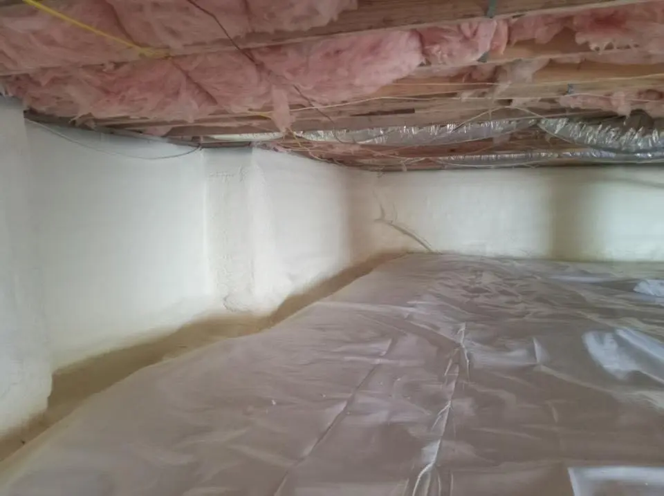 Crawl space encapsulation with closed-cell spray foam for Attic Insulation in West Haven
