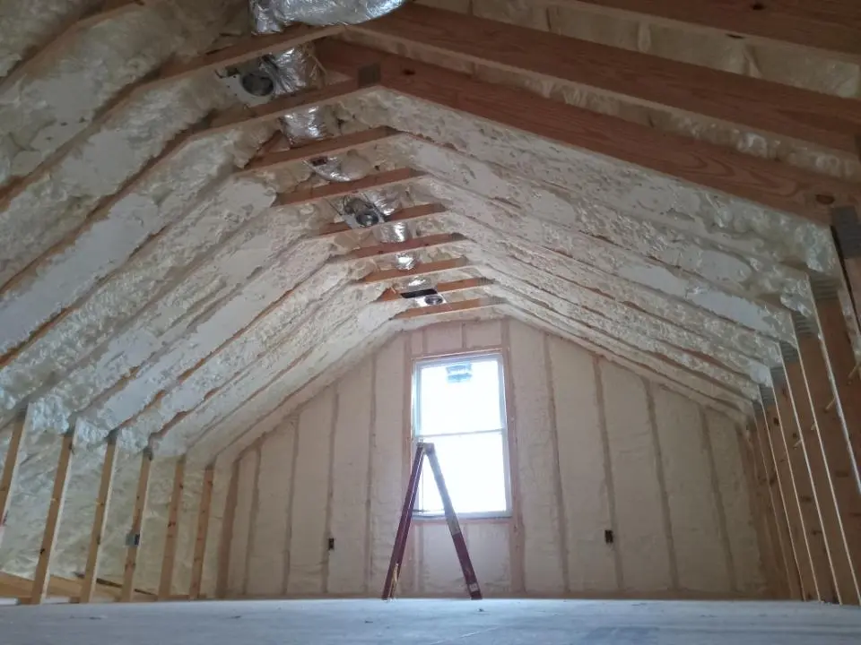 Spray foam roofing application for Crawl Space Insulation project in West Haven